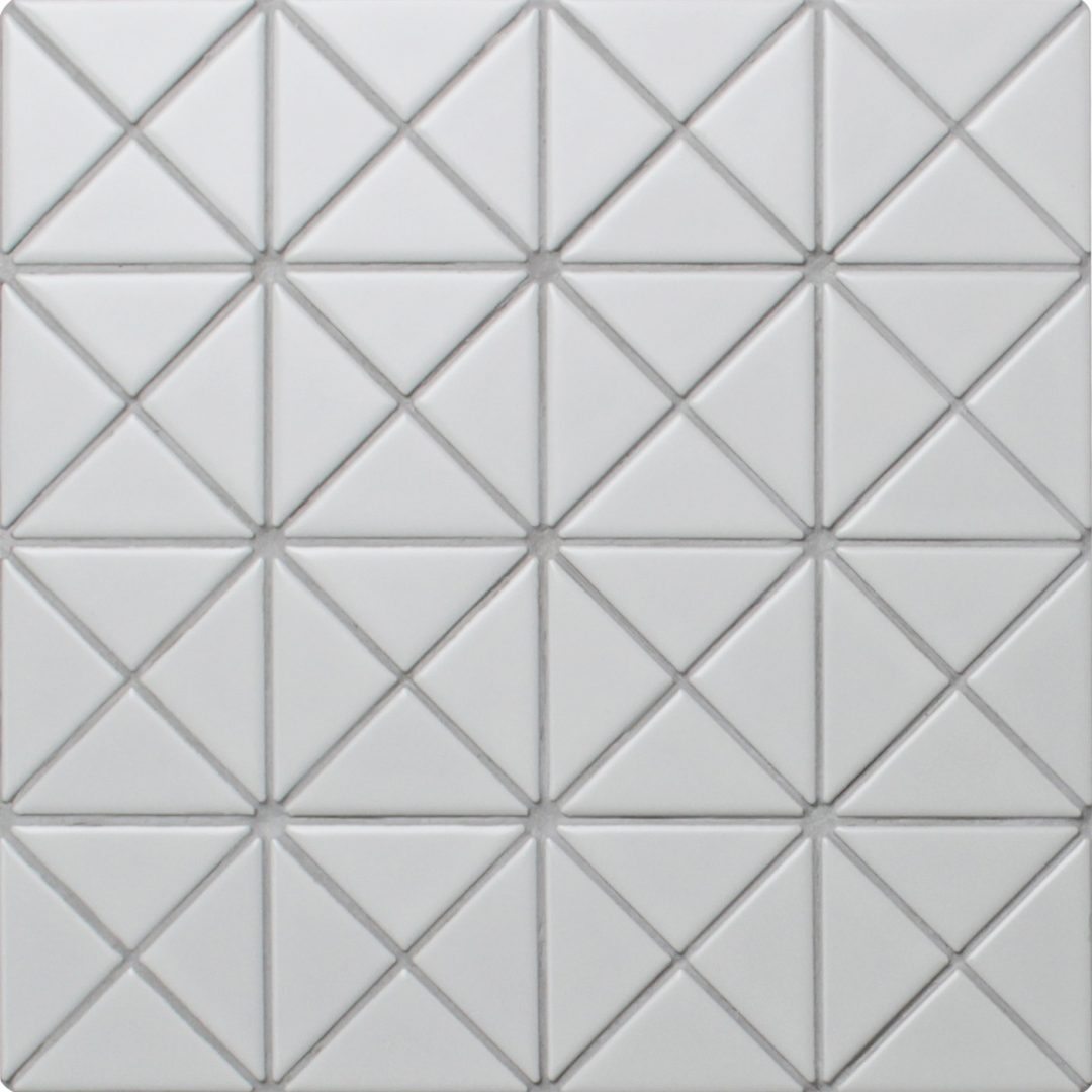 2'' Matte White Porcelain Triangle Mosaic Tile Backsplash ANT.TILE