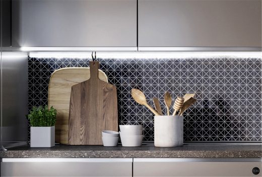 TR1-GB pure color black triangle kitchen backsplash tile