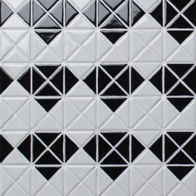 1″ Triangular Multi Diamond Pattern Matte Porcelain Mosaic Tile