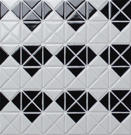 1″ Triangular Multi Diamond Pattern Matte Porcelain Mosaic Tile