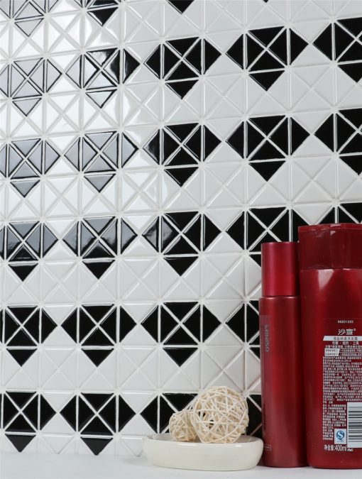 TR1-MD-GW-B diamond shaped triangle mosaic tile for wall design