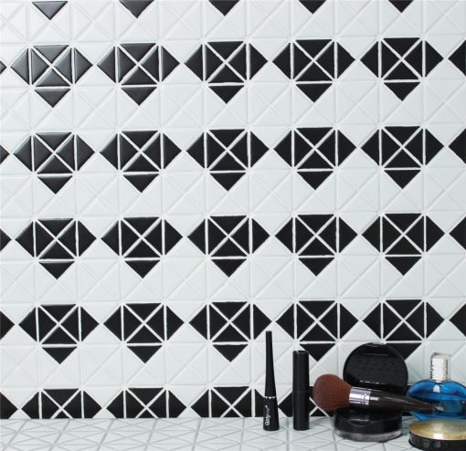 2'' triangle tile diamond pattern matte porcelain mosaic tile for wall design
