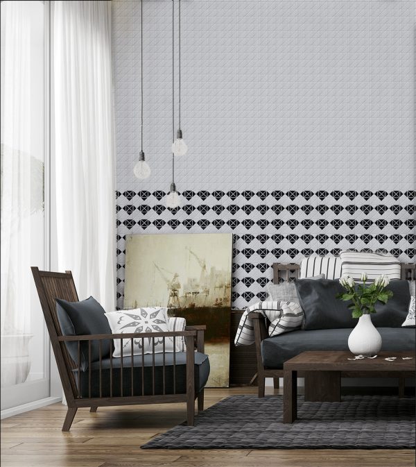 2'' triangle tile diamond pattern matte porcelain mosaic tile for wall design for home decor