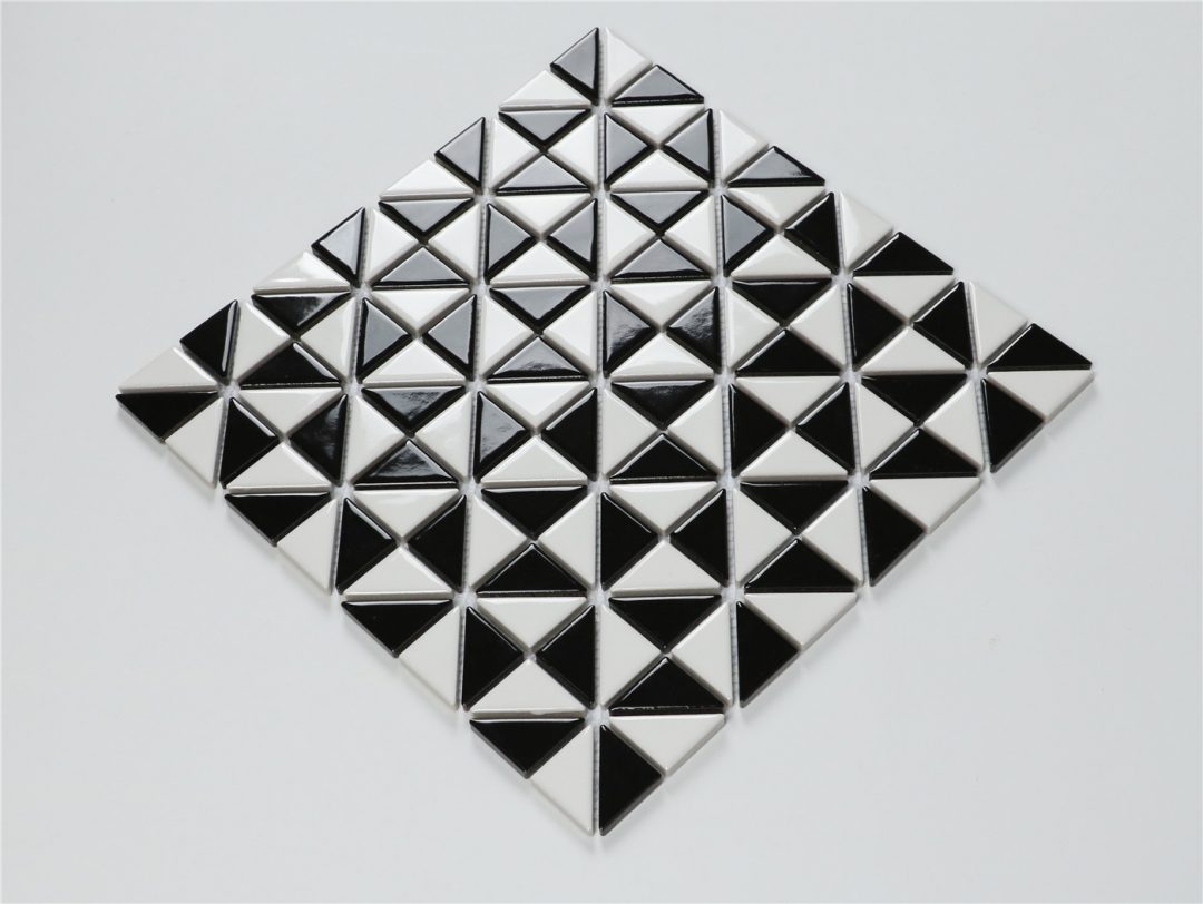 1'' Multi Windmill Pattern Glossy Porcelain Triangle Mosaic Tile ...