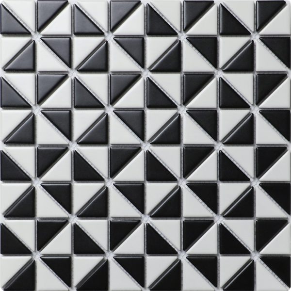 1" Triangular Multi Windmill Pattern Matte Porcelain Mosaic Tile