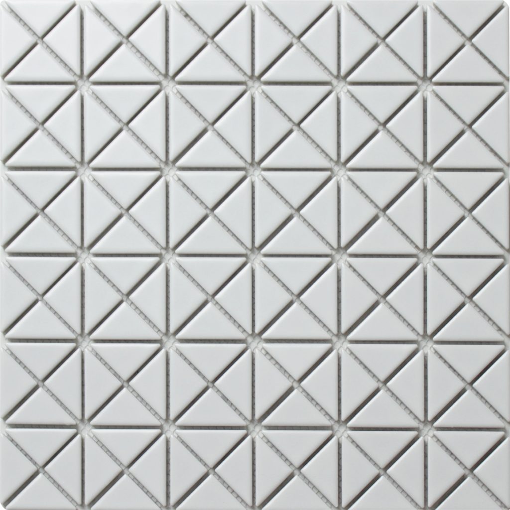 1'' Cheap Matte Porcelain Triangle White Tile Mosaic for Wall Cladding ...