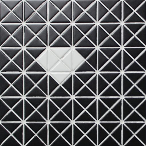 1" Triangular Single Diamond Pattern Matte Porcelain Mosaic Tile