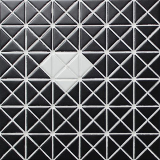 1" Triangular Single Diamond Pattern Matte Porcelain Mosaic Tile