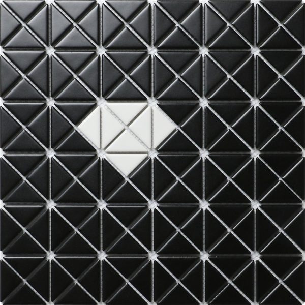 TR1-SD-MB-W single diamond pattern triangle mosaic tile