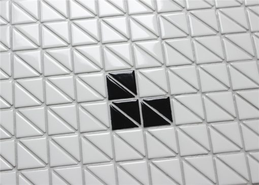 TR1-SH-GW-B single heart pattern triangle tile mosaic