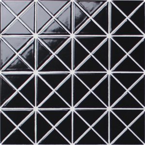 TR2-GB_1 glossy pure black triangle tile