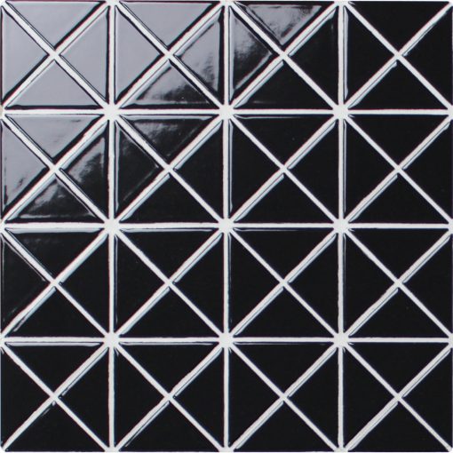 TR2-GB_1 glossy pure black triangle tile