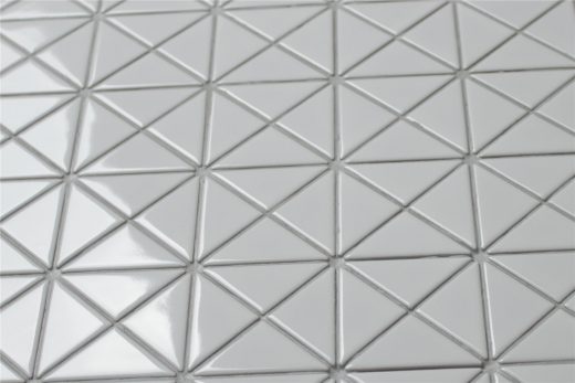 TR2-GW_2 glossy pure white triangle mosaic