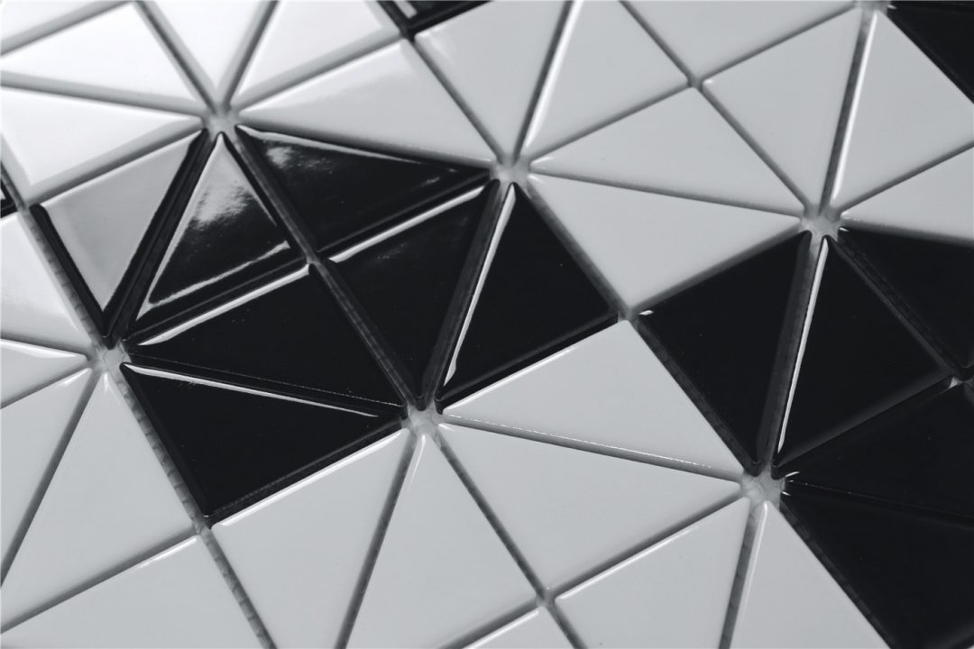 2'' Glossy Multi Diamond Pattern Porcelain Triangle Mosaic Bathroom ...