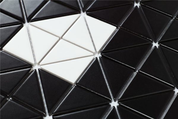 TR2-SD-MB-W_4 matte diamond pattern triangle mosaic tiles