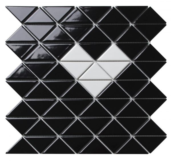 TR2-SH-GB-W_3 glossy heart pattern triangle tiles