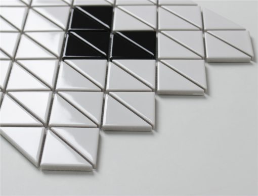 TR2-SH-GW-B_5 glossy porcelain heart pattern triangle mosaic tiles