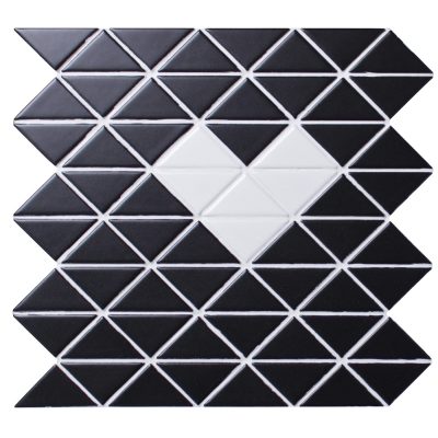 TR2-SH-MB-W_1 matte heart pattern triangle mosaic tiles sheets