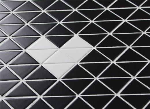 TR2-SH-MB-W_2 matte finish heart pattern triangle mosaic tiles for sale