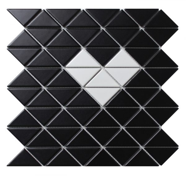 TR2-SH-MB-W_3 matte finish heart pattern triangle tiles