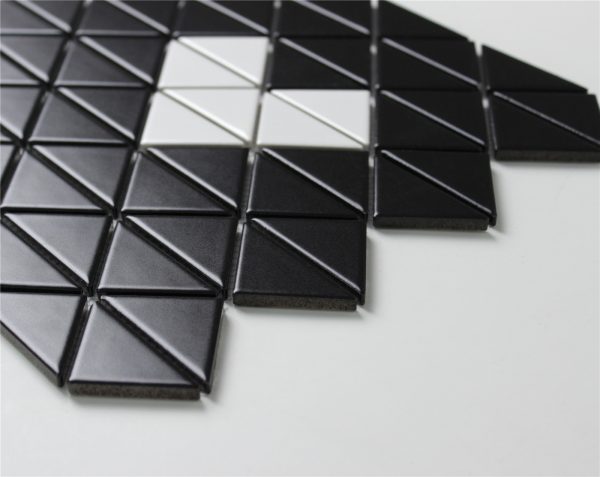 TR2-SH-MB-W_5 matte heart pattern triangle tile design