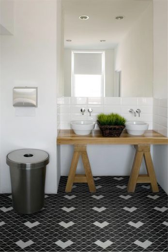 TR2-SH-MB-W_6 heart pattern triangle floor tile patterns for bathroom