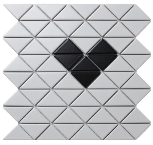 TR2-SH-MW-B_3 matte 2 inch triangle mosaic tile