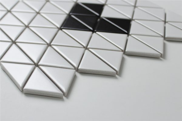 TR2-SH-MW-B_4 matte heart pattern triangle mosaic tiles