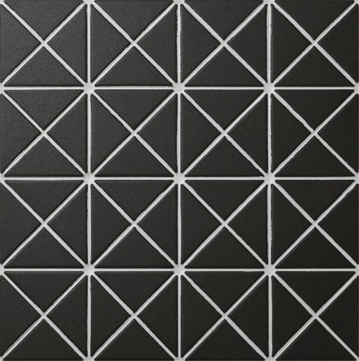 TR2-UB pure black color unglazed triangle tile