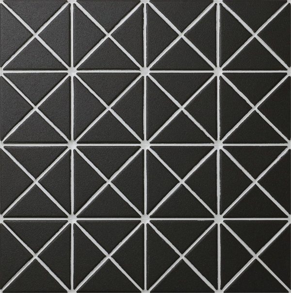 TR2-UB pure black color unglazed triangle tile