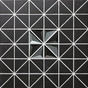 2'' Triangle Unglazed Black Glass Mix Triangle Tile, 3D Kitchen Backsplash Tile