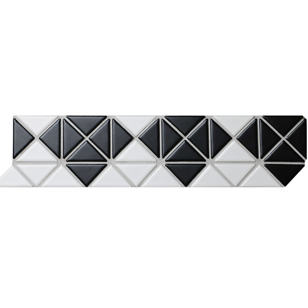 Decorative Black White Diamond Pattern Border Tiles For Kitchen Wall Design ANTTILE