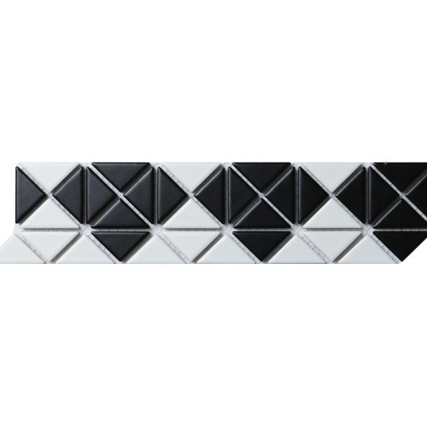 Decorative Black White Diamond Pattern Border Tiles for Kitchen Wall ...