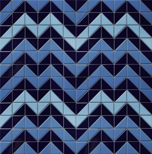 2'' Triangle Santorini Chevron Artistic Blue Swimming Pool Tiles Mosaics