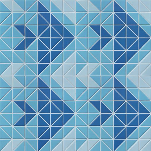 2'' Triangle Santorini Artistic Swimming Pool Tiles Fish Mosaic