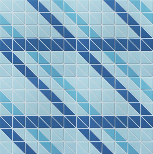 2'' Triangle Santorini Ribbon Triangle Tiles Swimming Pool Mosaic Designs