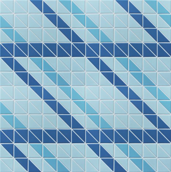2'' Triangle Santorini Ribbon Triangle Tiles Swimming Pool Mosaic Designs