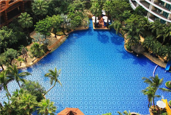 Blossom pattern artistic swimming pool tiles