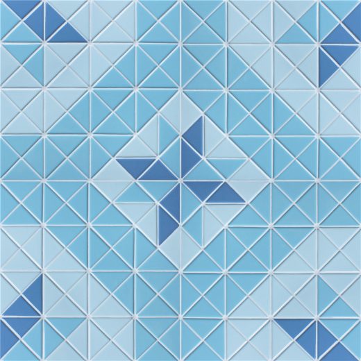 2'' Triangle Santorini Blossom Artistic Swimming Pool Design Mosaic Tiles