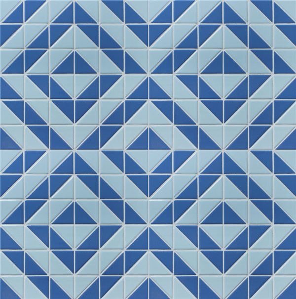 2'' Triangle Santorini Time Tunnel Artistic Swimming Mosaic Pool Tiles For Sale