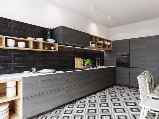 TR2-CL-L-1 geometric tile kitchen flooring