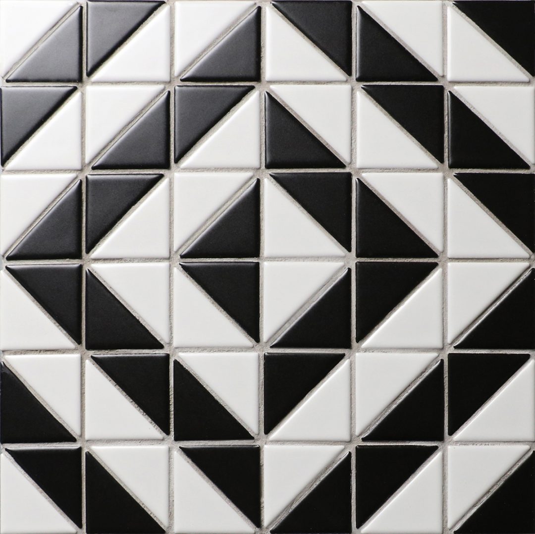 High Quality White Black Triangle Tile Mosaic, Porcelain Kitchen ...