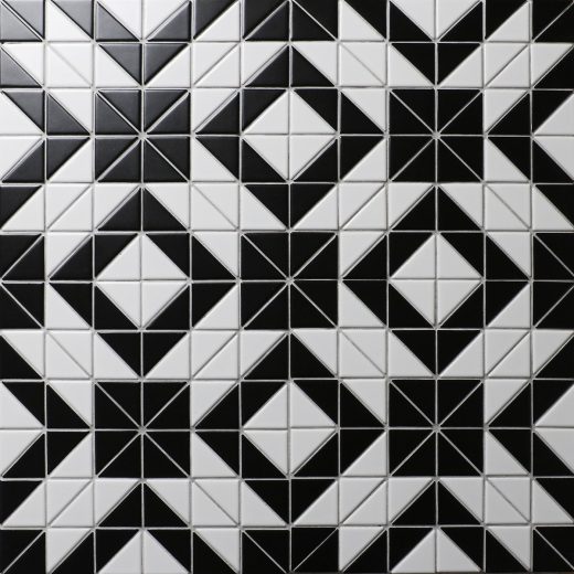 Cheap Price 2'' Black White Triangle Tile, Porcelain Floor Tile Patterns Online