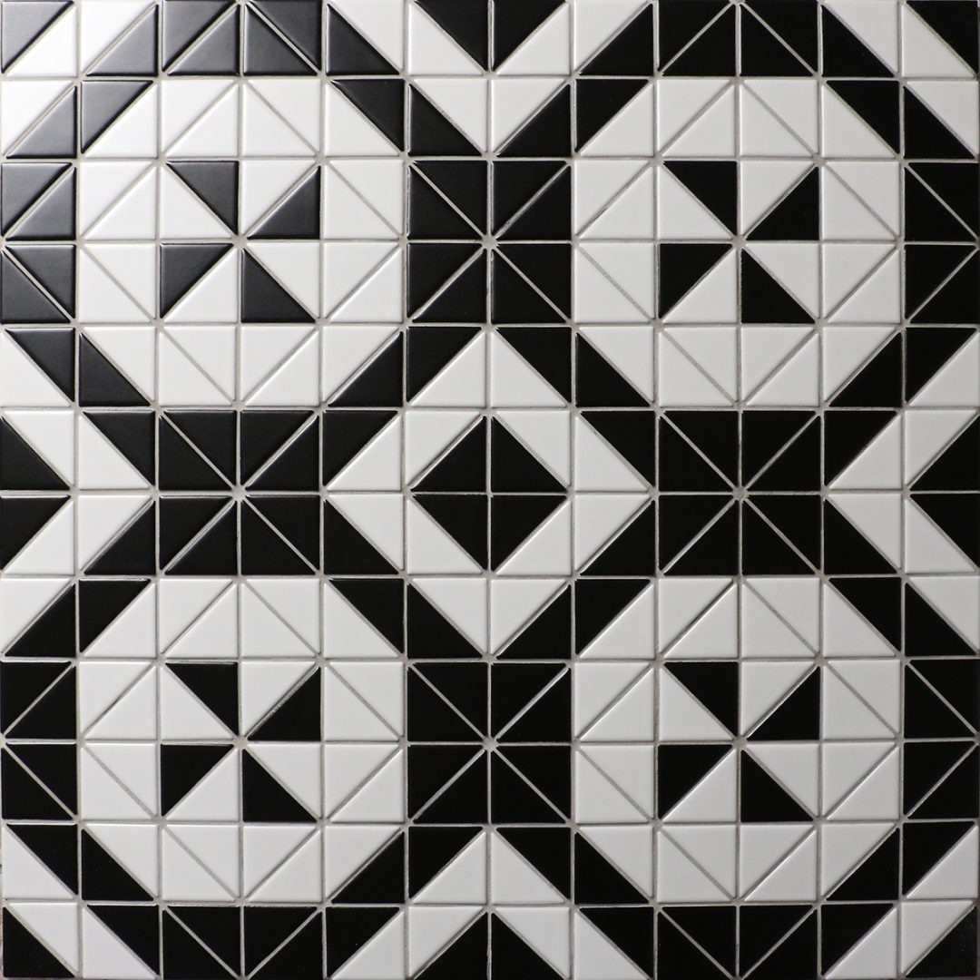 Windmill Series 2'' Matte Black White Triangle Triangle Tiles ...