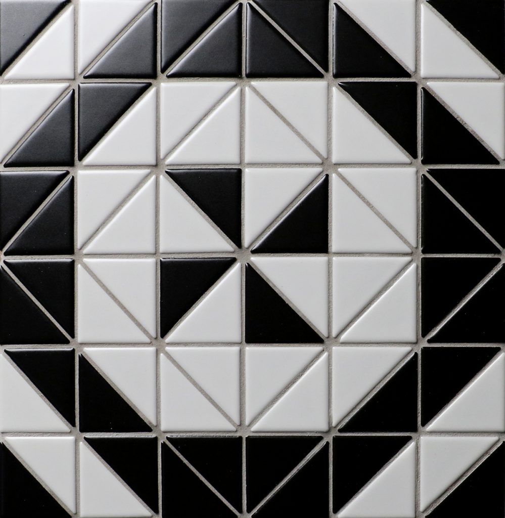 Windmill Series 2'' Matte Black White Triangle Triangle Tiles ...