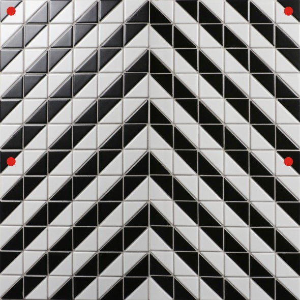 2'' Matte White Black Porcelain Triangle Tile Mosaic for Sale - ANT.TILE
