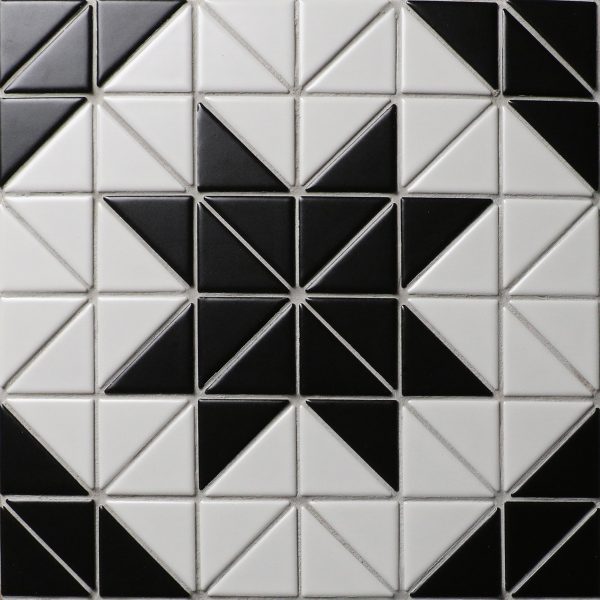 TR2-MWB-DD09A black white artistic tile porcelain mosaic