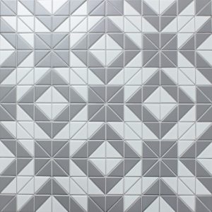 2'' Matte Triangle Gray White Triangle Tile, Porcelain Floor Tiles for Sale