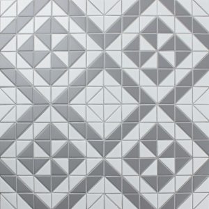 2'' Matte Grey White Triangle Tile Warehouse Sale, Porcelain Backsplash Tile