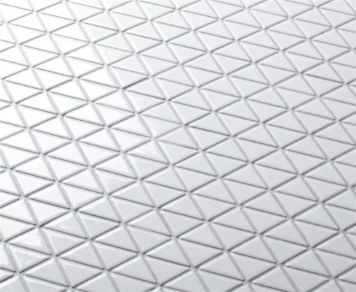 TR1-GWZ glossy white triangle mosaic tile